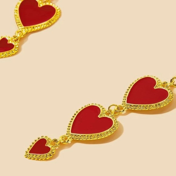 Drop Heart Earrings - Picture 3 of 3